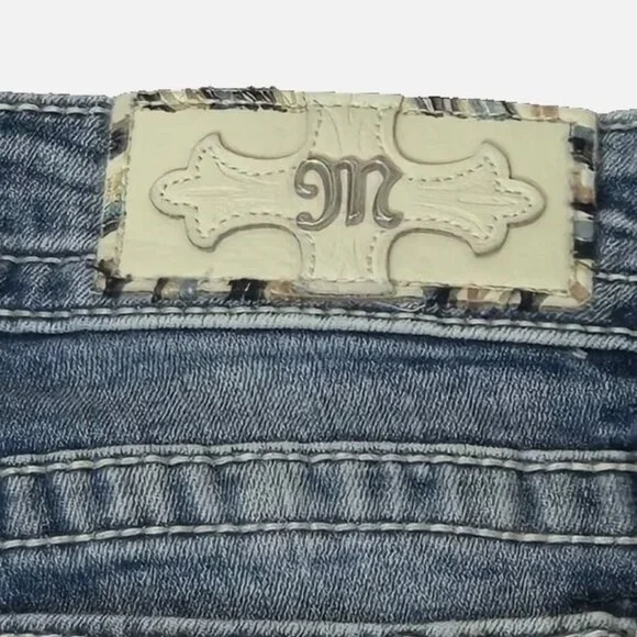 Miss Me Capri Jeans Sz 28 Fleua de Lis M3532 - Picture 2 of 12